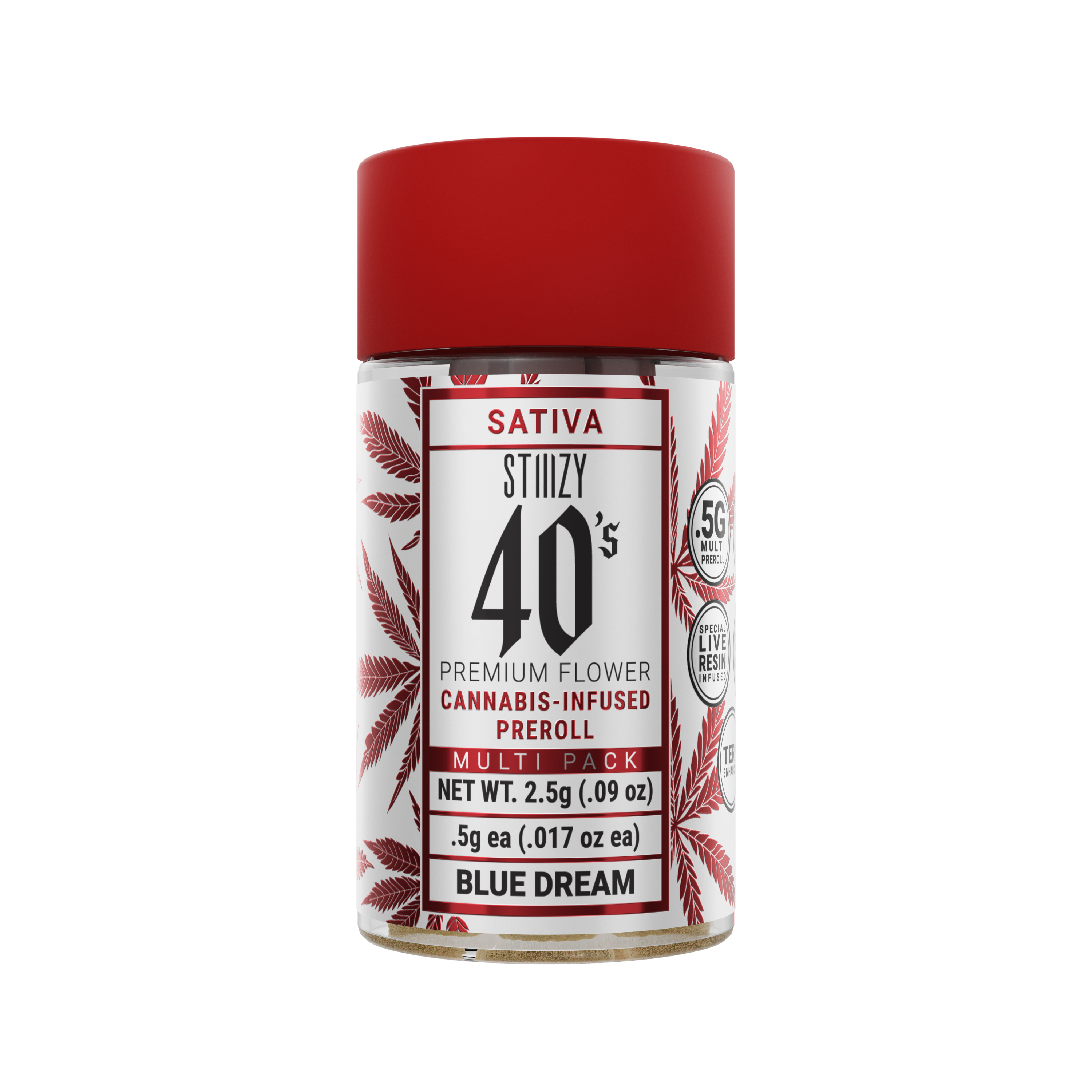 Photograph of product: Blue Dream 40's 5-Pack Prerolls (S) | 2.5g