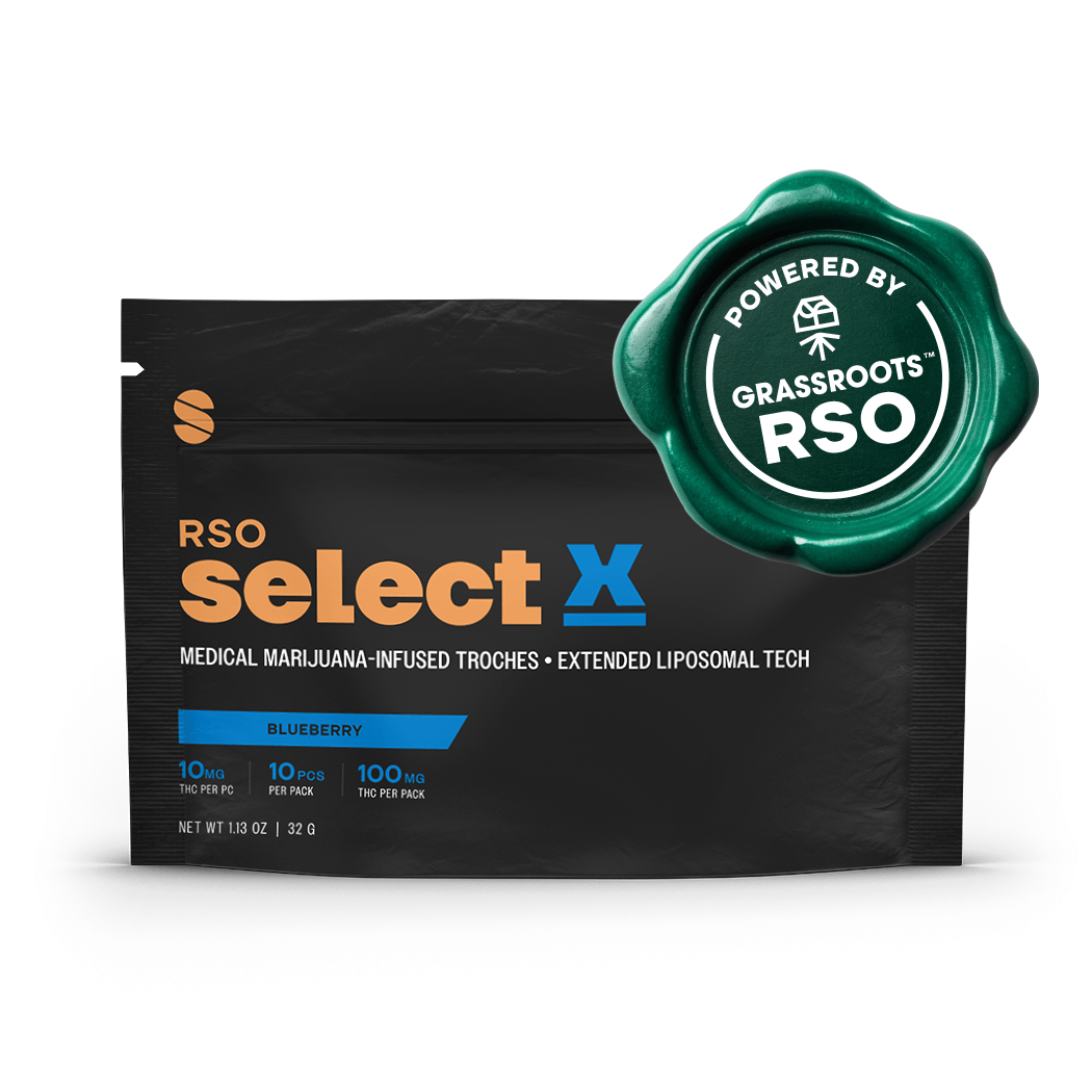 Photograph of product: X RSO Blueberry Troches 100mg (10-Pack | 10mg Each)