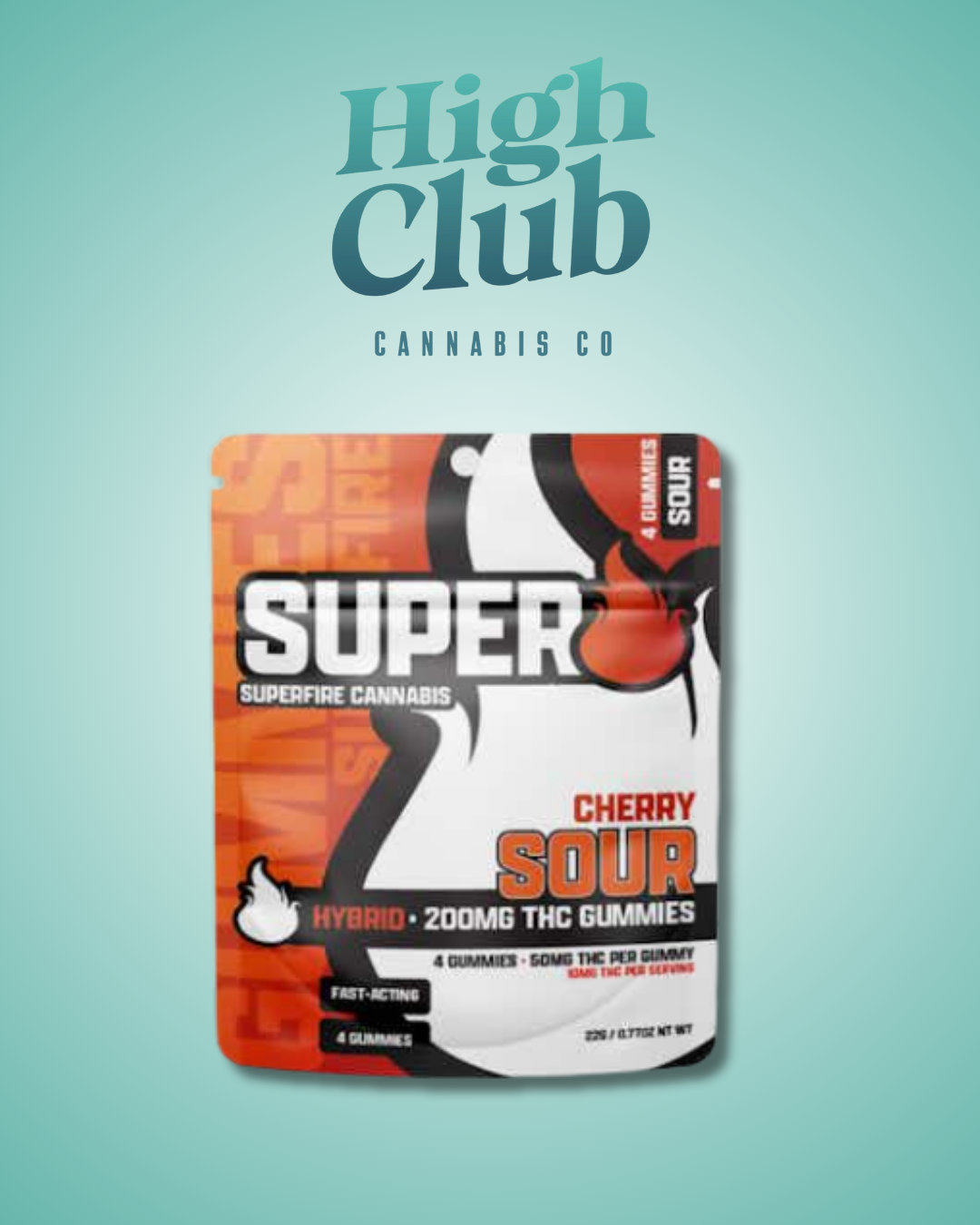 Photograph of product: 200mg Superfire Edible | Sour Cherry