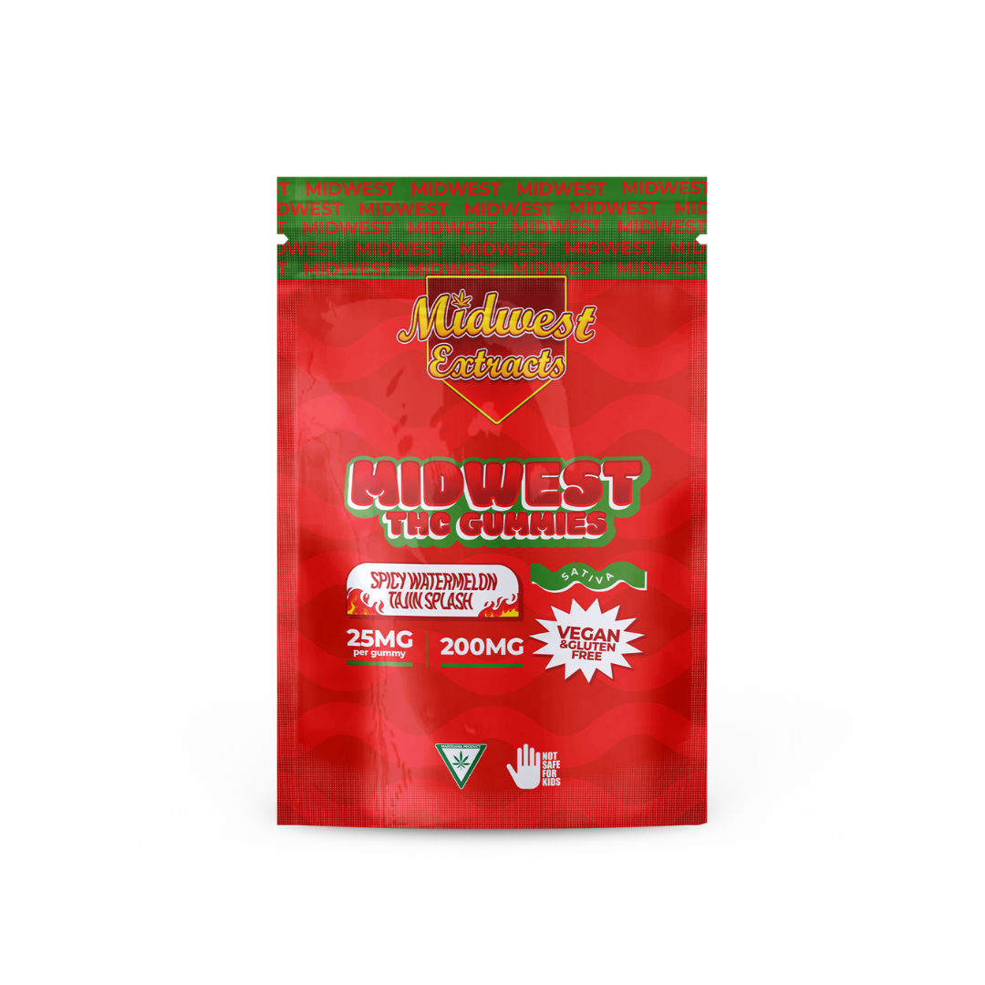 Photograph of product: Midwest Extracts | Spicy Watermelon Tajin Gummies | 8x25mg | 200mg