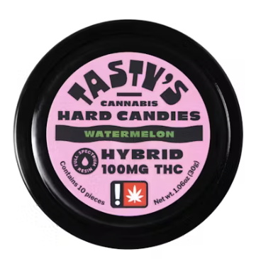 Photograph of product: Tasty's Watermelon Hybrid Hard Candies 100mg