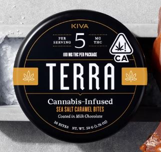 Photograph of product: Terra Sea Salt Caramel Bites 100mg (20pk)