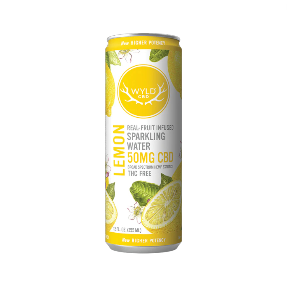 Photograph of product: Wyld Lemon Sparkling Water 50mg CBD