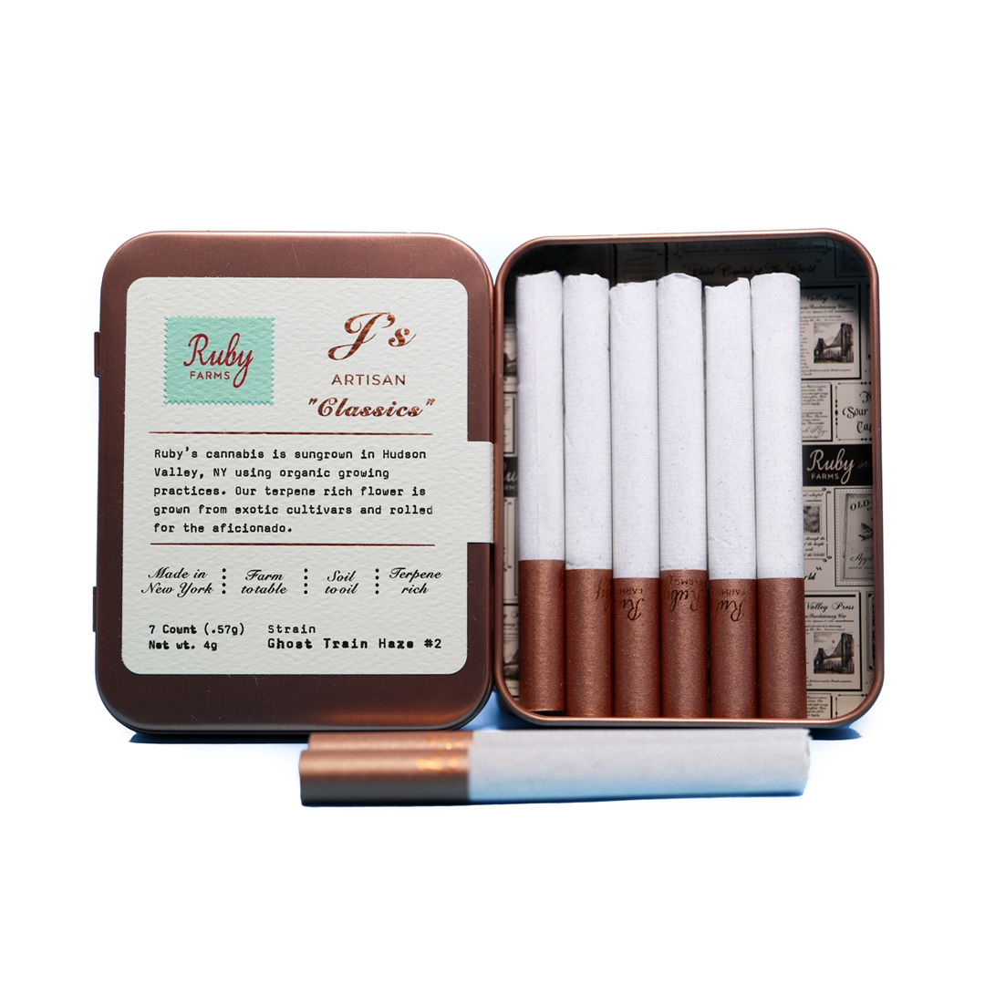 Photograph of product: Ruby Farms | Ghost Train Haze #2 | Hybrid | Classics | 7 Pack Pre-Roll