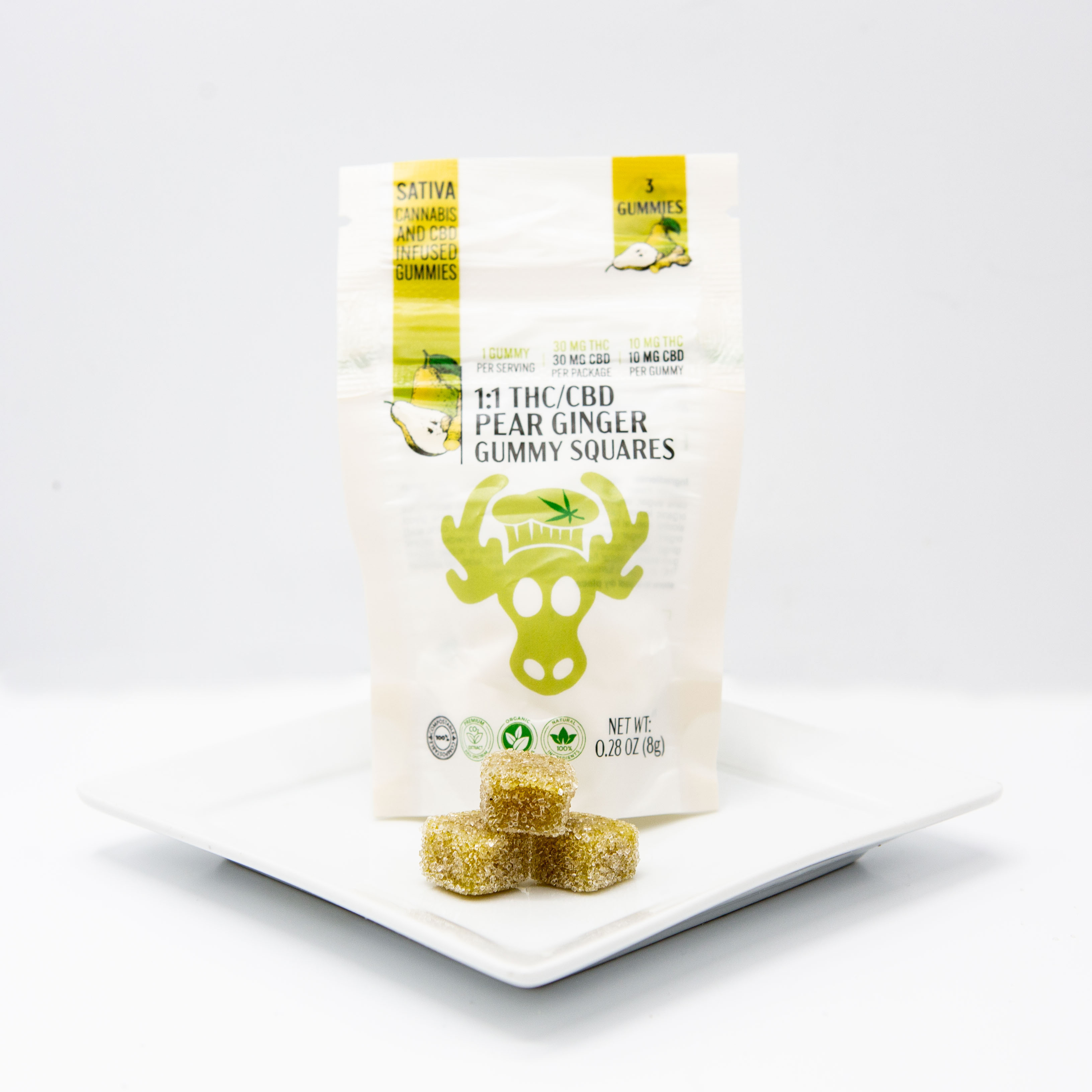 Photograph of product: Pear Ginger 1:1 Gummies (Oui'd) - 100mg