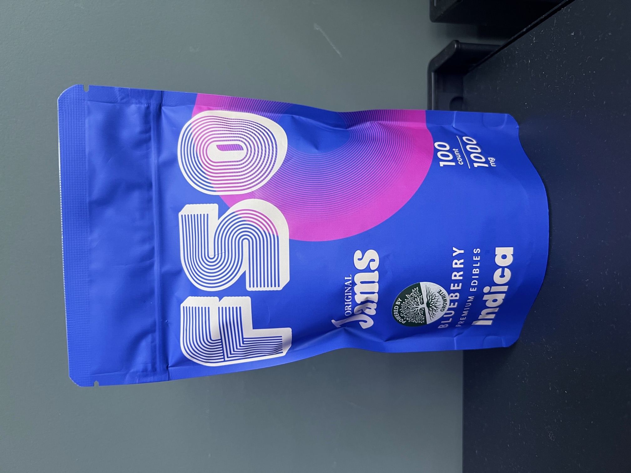 Photograph of product: JAMS | 1000mg | FSO Blueberry | 100ct