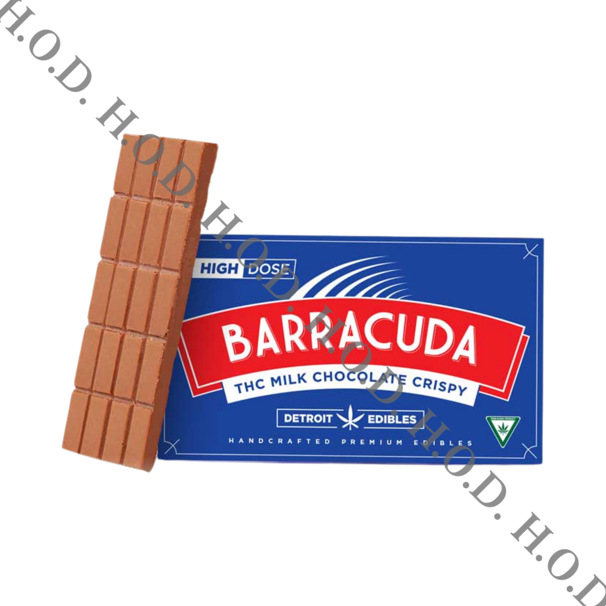 Photograph of product: Detroit Edibles Crispy Milk Chocolate Barracuda Bar 200mg