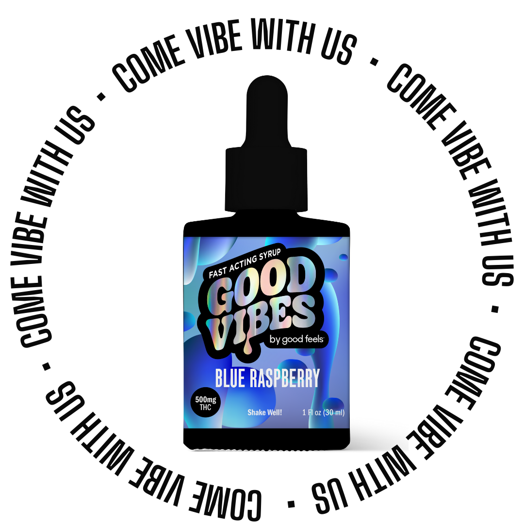 Photograph of product: Blue Raspberry (H) - 500mg Fast-Acting Oui'd Syrup - Good Vibes