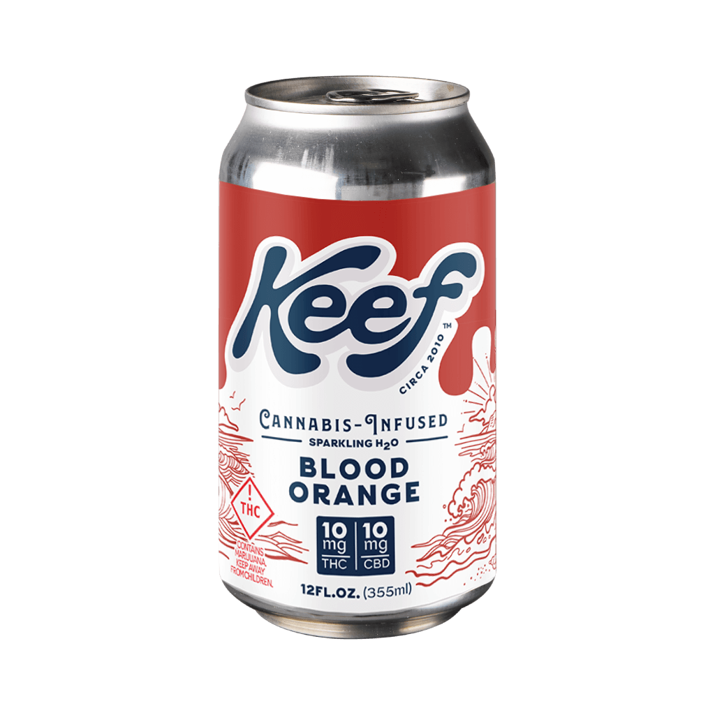 Photograph of product: Keef Mango (H) 1:1 CBD:THC Sparkling H20 25mg 12oz