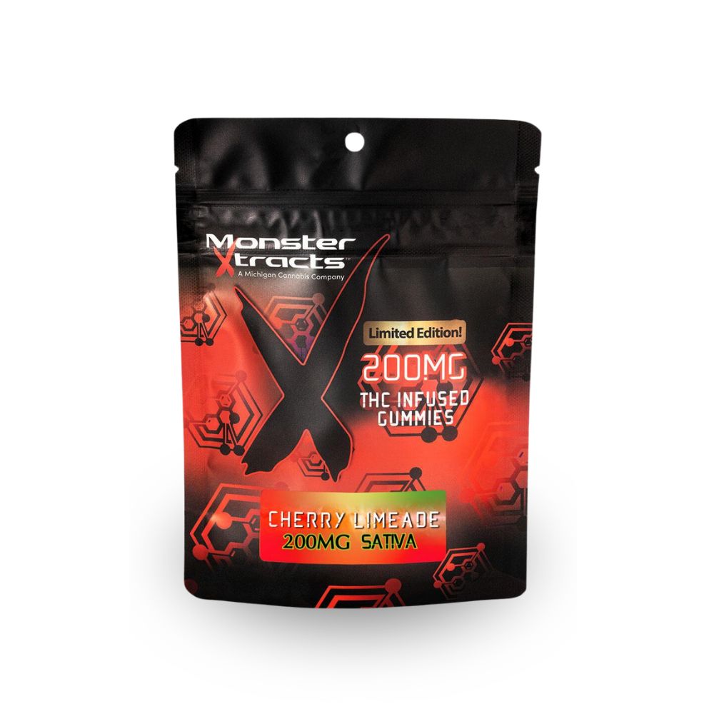 Photograph of product: Monster Xtracts | Cherry Limeade Gummies | 200mg