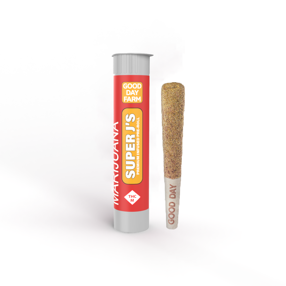 Photograph of product: GDF: Infused Pre-Roll | Blood Orange x El Chivo #20 | Super J's | 1g