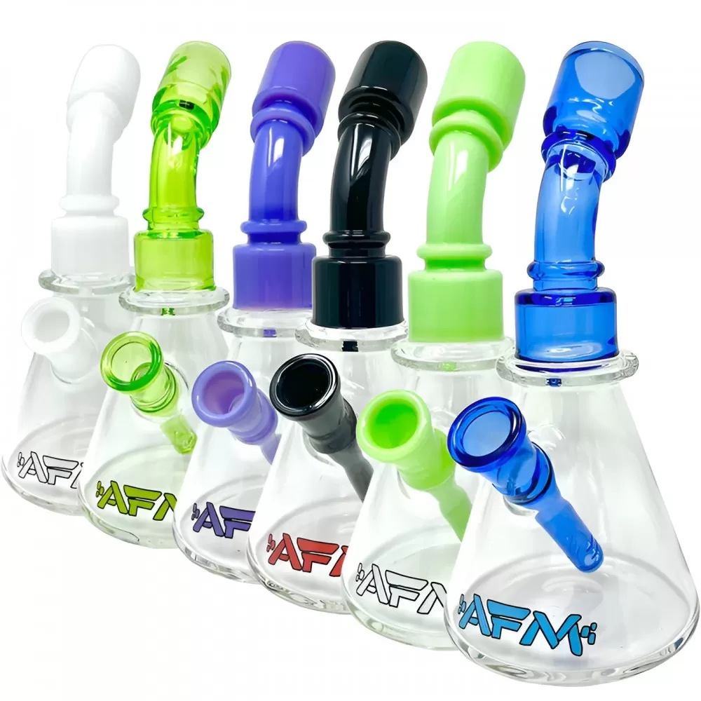Photograph of product: 8" AFM One Shot Clear Glass Mini Bong - Assorted Colors