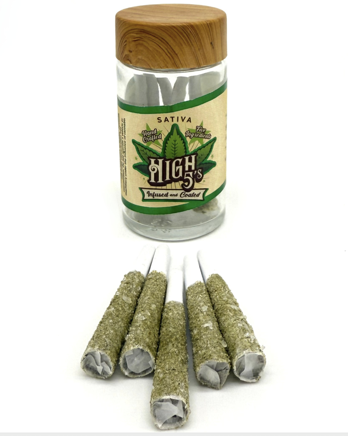 Photograph of product: High 5's | Oui'd | Infused and Coated | Pre-Rolls | 5 pack | 4g