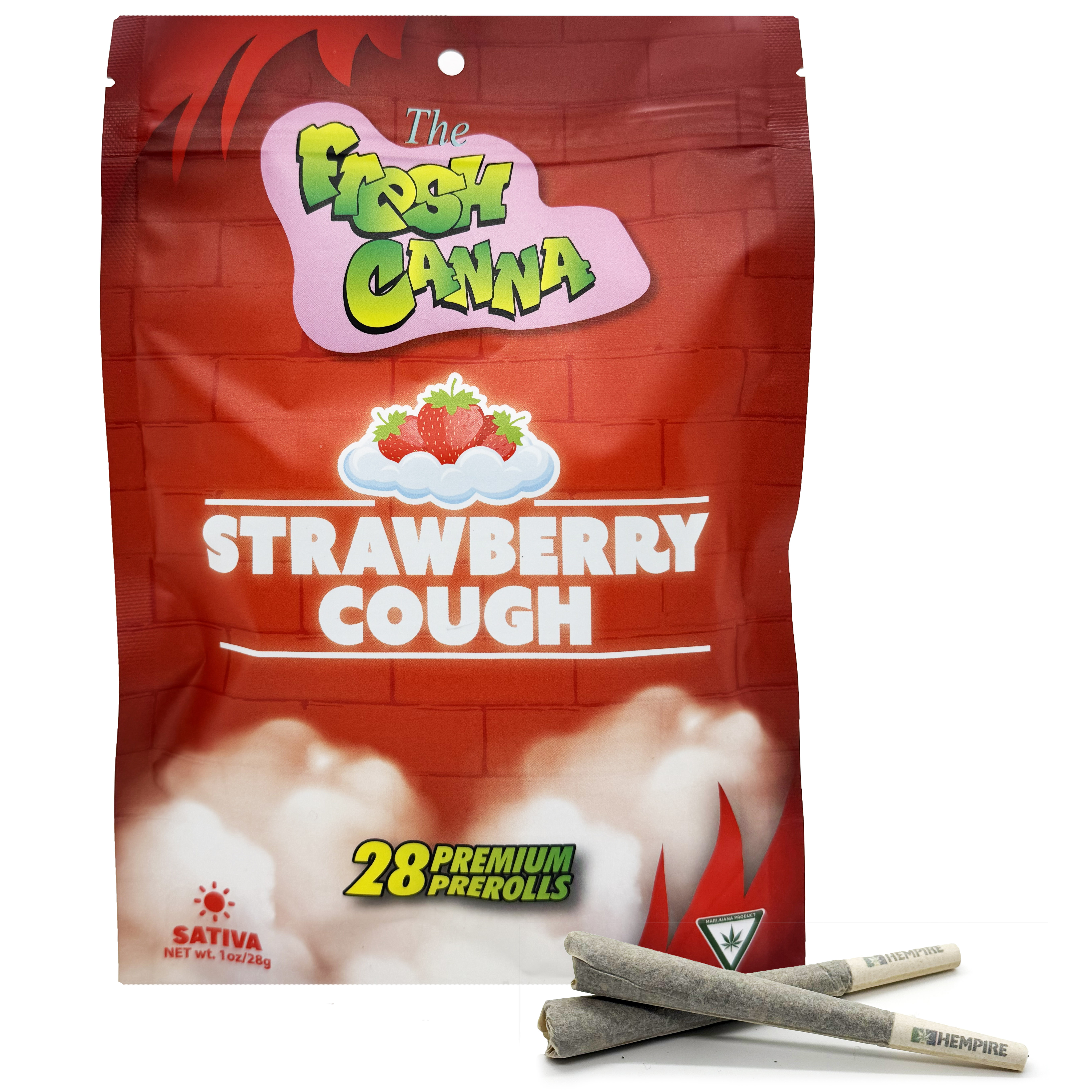 Photograph of product: Fresh Canna Strawberry Cough 28pk Prerolls Rec
