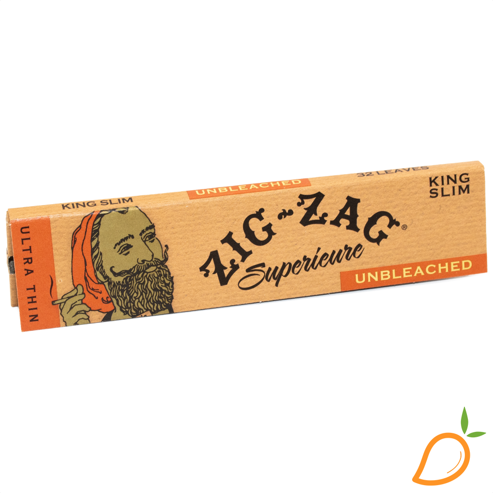 Photograph of product: King Slim Unbleached Superior Papers Zig Zag