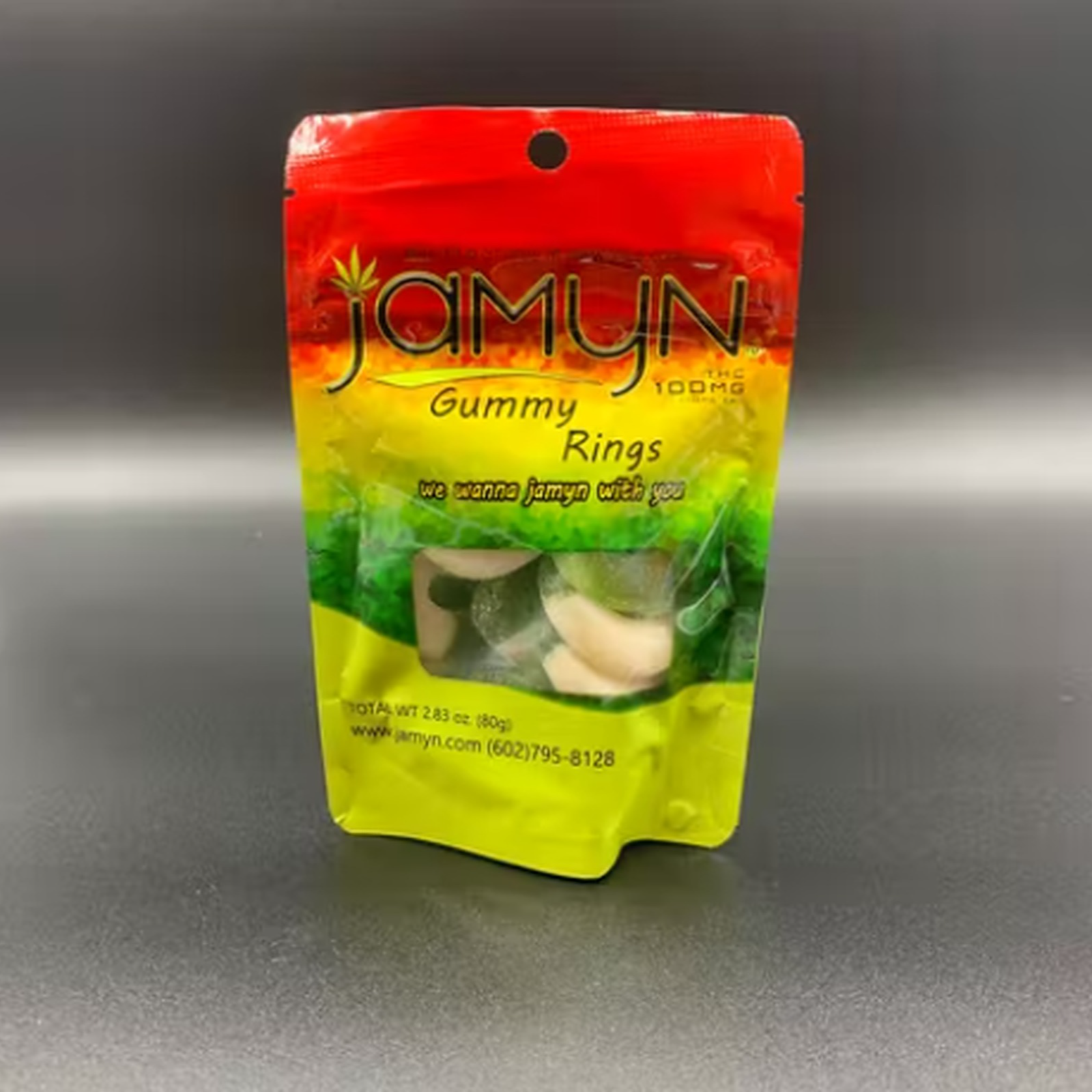 Photograph of product: 100MG JAMYN - Green Apple Rings