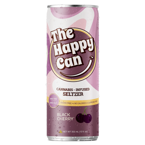 Photograph of product: The Happy Can | Hemp | Black Cherry (CBD 4 mg : TH-oui 4 mg) | 12 fl oz