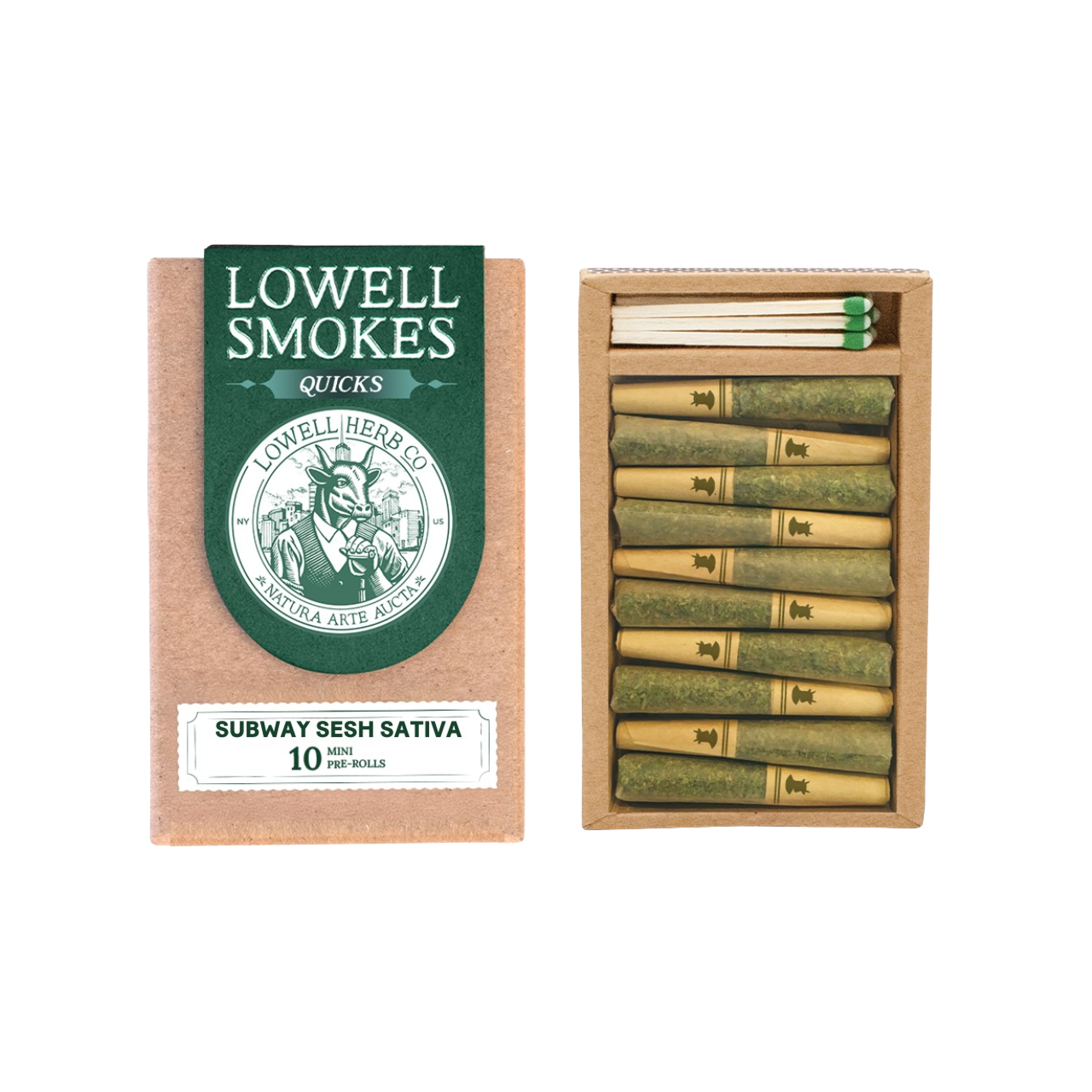 Photograph of product: Lowell Quicks | Subway Sesh | 10 .35g Pre-rolls | 3.5g