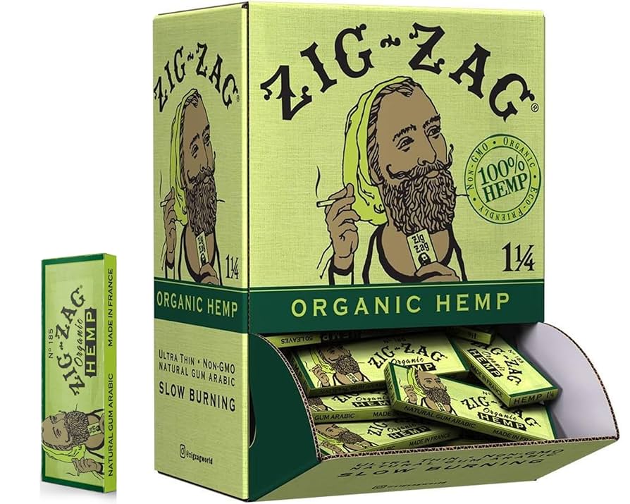 Photograph of product: Organic Hemp Ultra Thin 1  1/4 Papers | Zig Zag