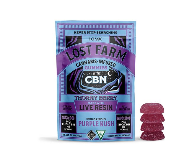 Photograph of product: LOST FARM THORNY BERRY LIVE RESIN GUMMIES 2:1 (TH-oui:CBN) 200MG