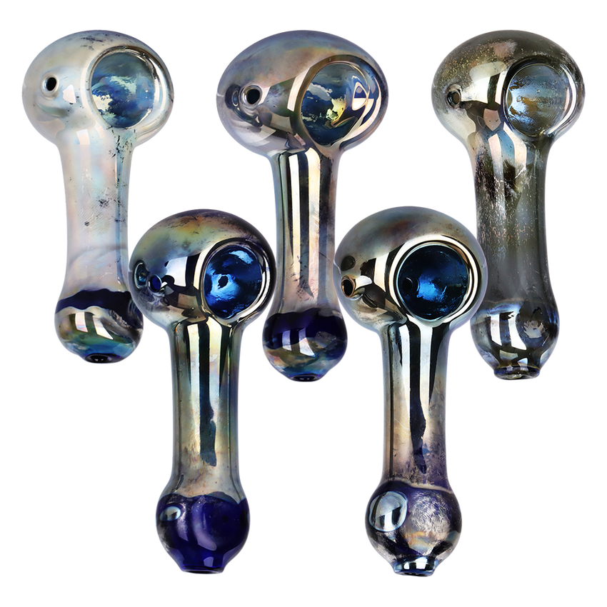 Photograph of product: Oil Slick Lightweight Glass Spoon Pipe | 4" |