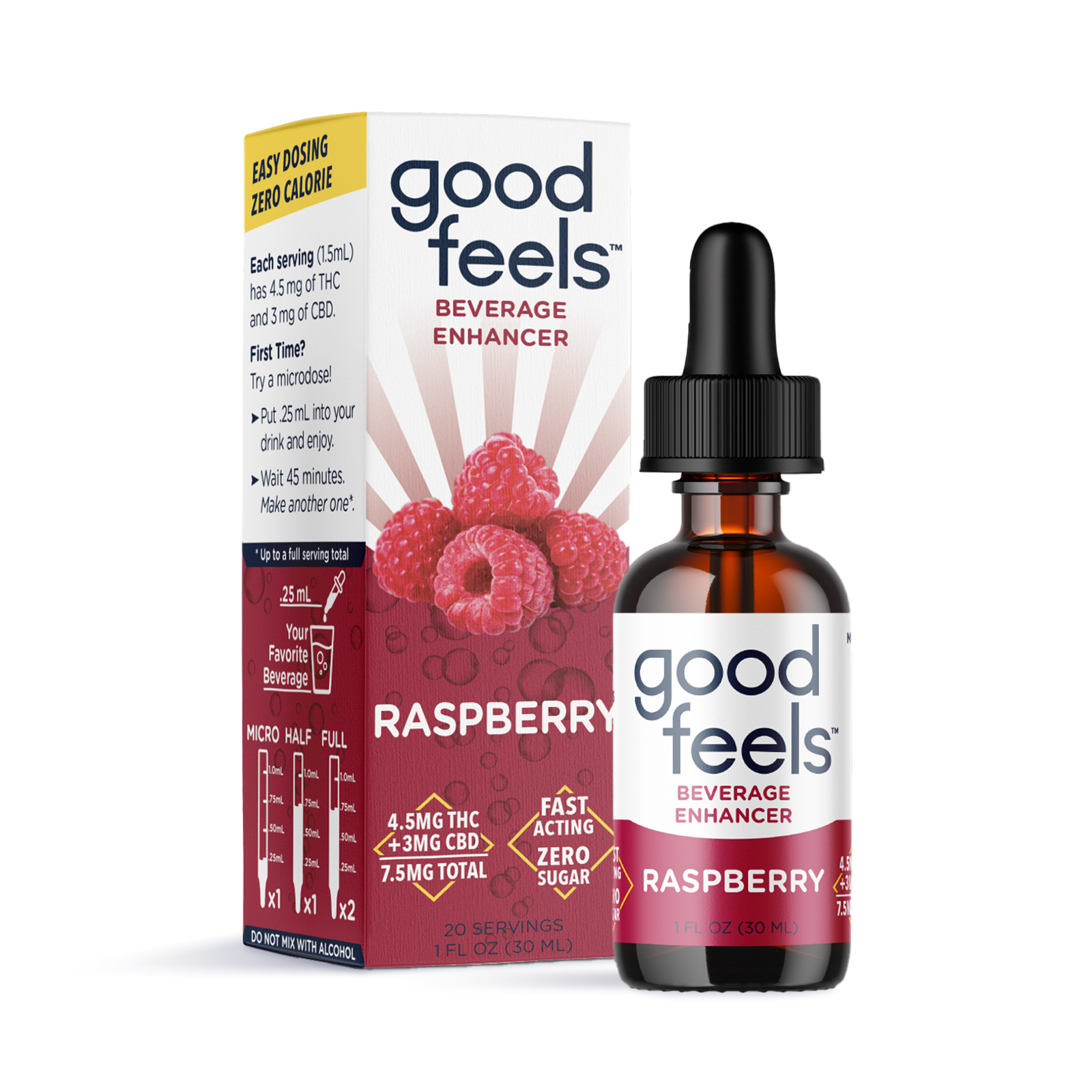 Photograph of product: Raspberry 2:1 Beverage Enhancer | 150mg - Good Feels