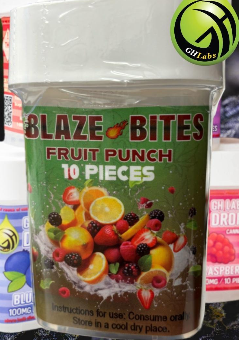 Photograph of product: Fruit Punch (H) | 100mg | Blaze Bites
