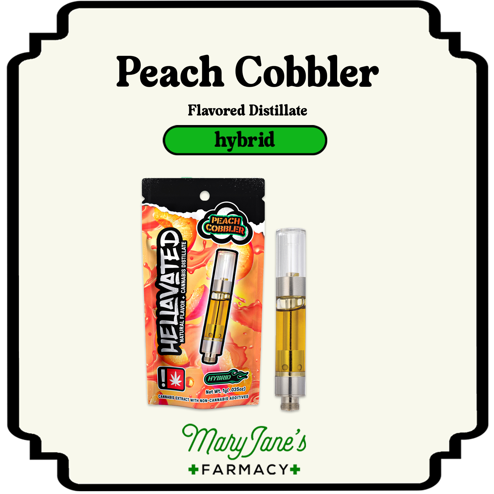 Photograph of product: Peach Cobbler  Profilez Flavored Distillate Cartridge | 1g