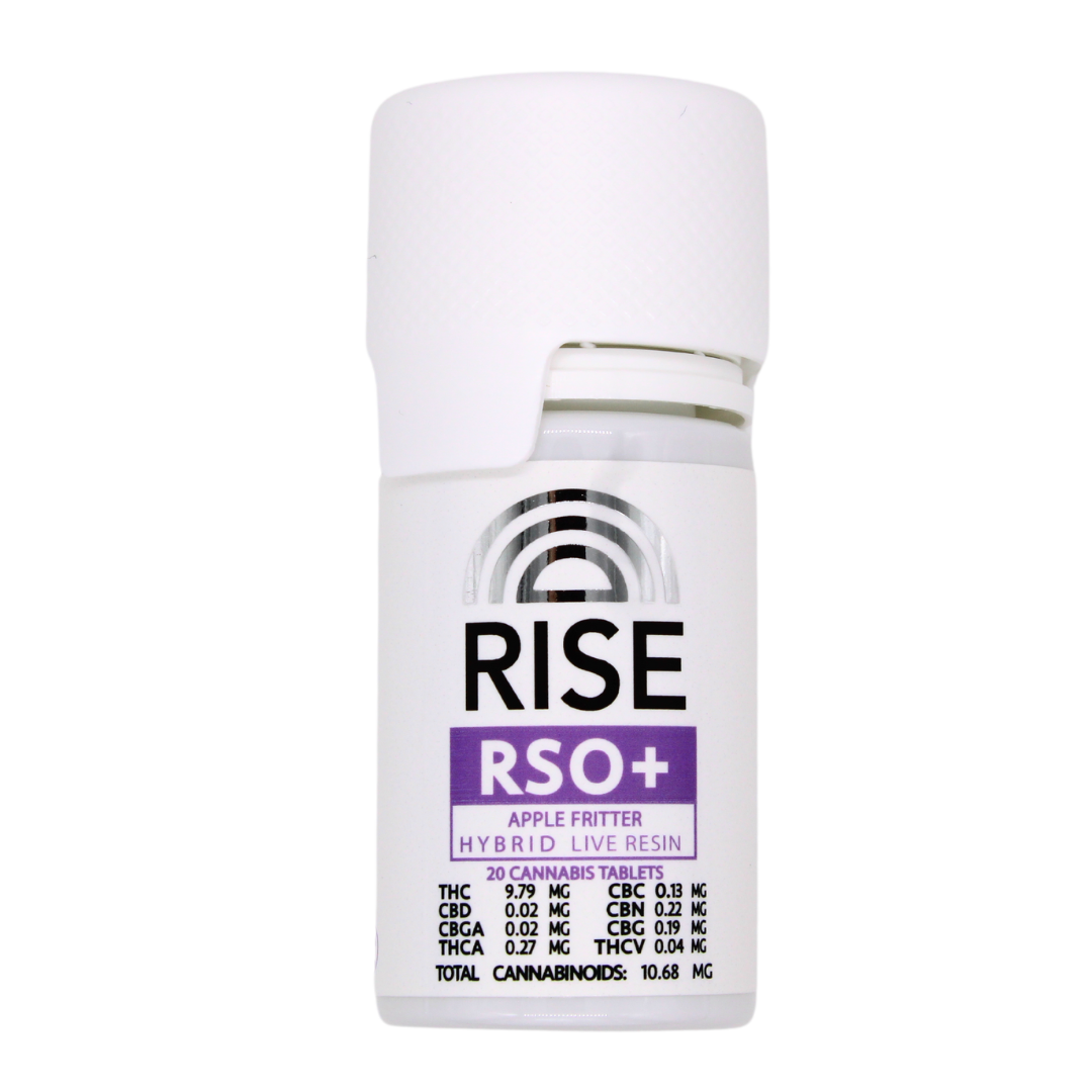 Photograph of product: Rise - RSO Tablets 20ct. - Apple Fritter