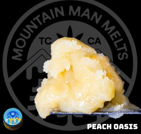 Photograph of product: Mountain Man Melts Peach Oasis Living Soil Live Rosin