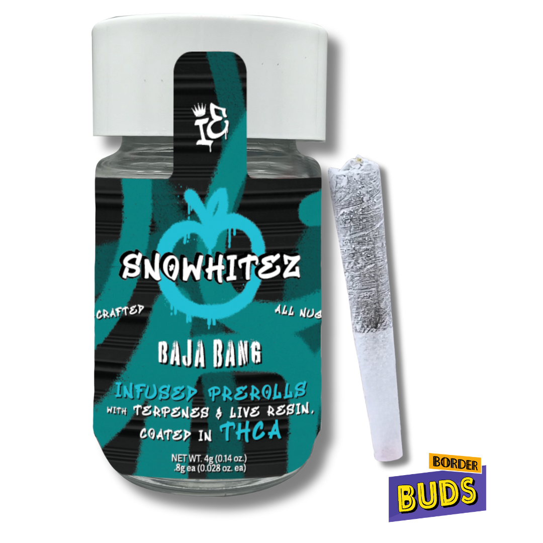 Photograph of product: Baja Bang | SnoWhitez | .8g x 5 | Infused Pre-Roll Pack
