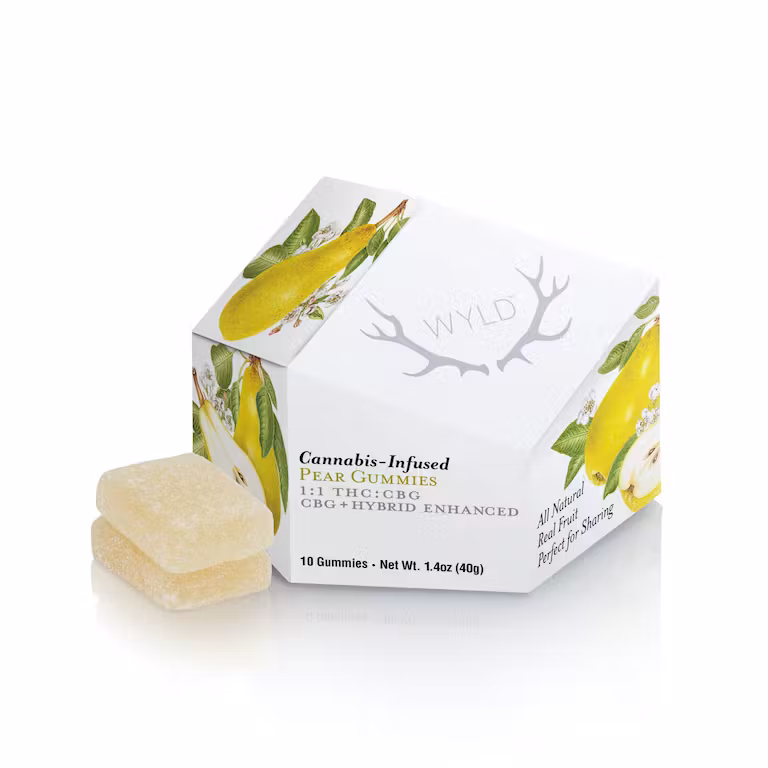 Photograph of product: Wyld - Gummies - Pear - 100mg : 100mg CBG (Hybrid)