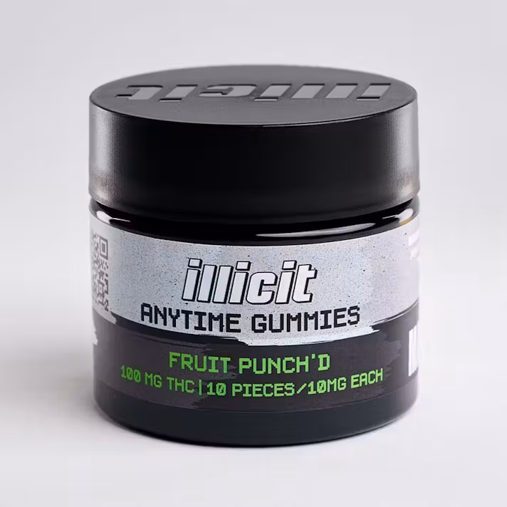 Photograph of product: ILLICIT 100MG FRUIT PUNCH'D GUMMIES