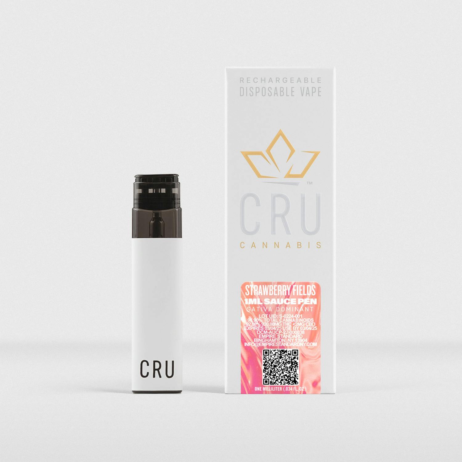 Photograph of Product: CRU | Strawberry Fields | Live Resin Disposable