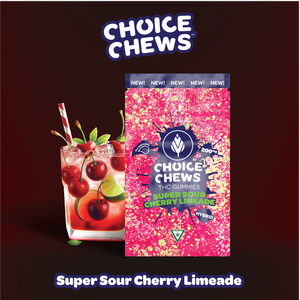 Photograph of product: Choice - 200mg Gummies - Super Sour Cherry Limeade (H)