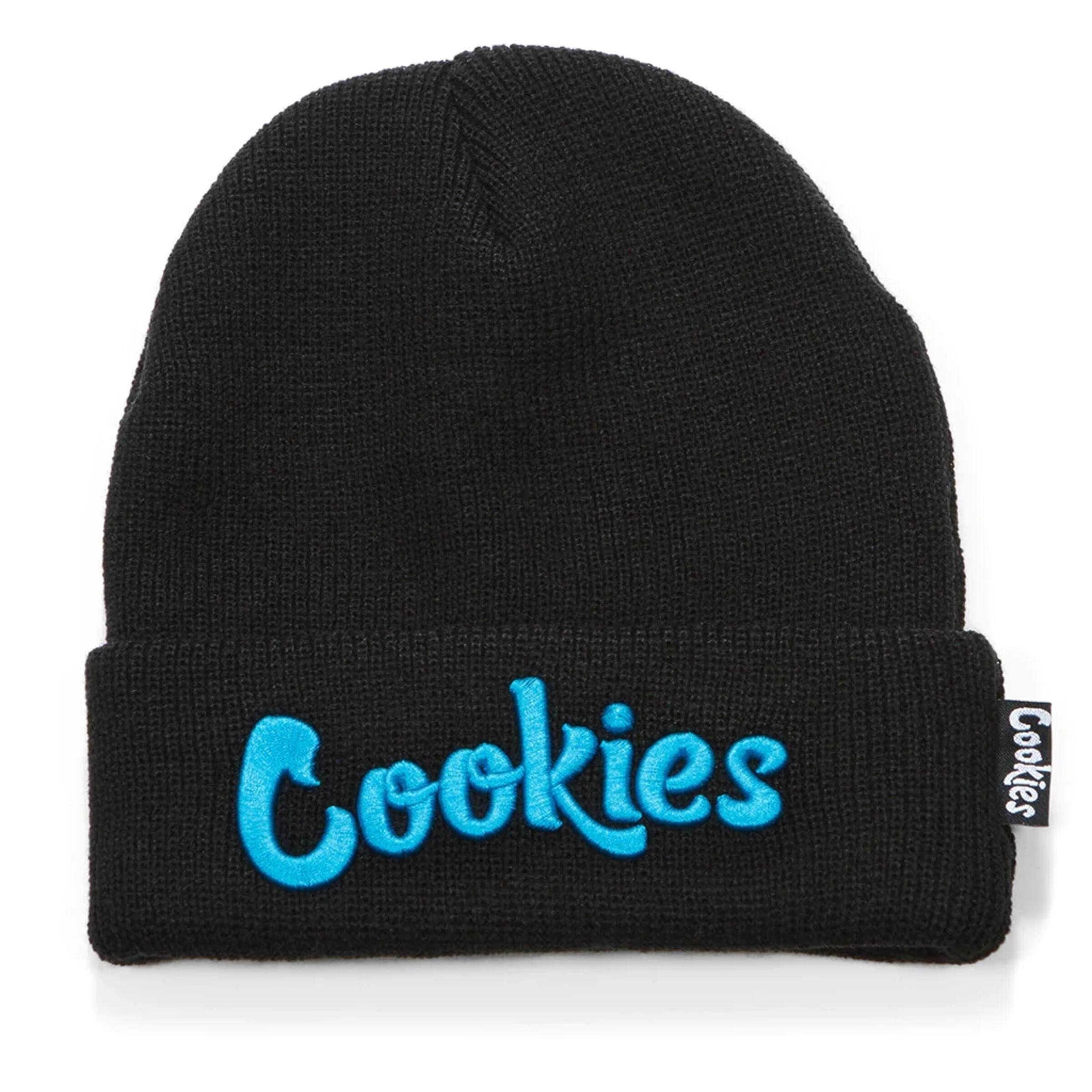 Photograph of product: Cookies | Script Beanie | Black & Blue