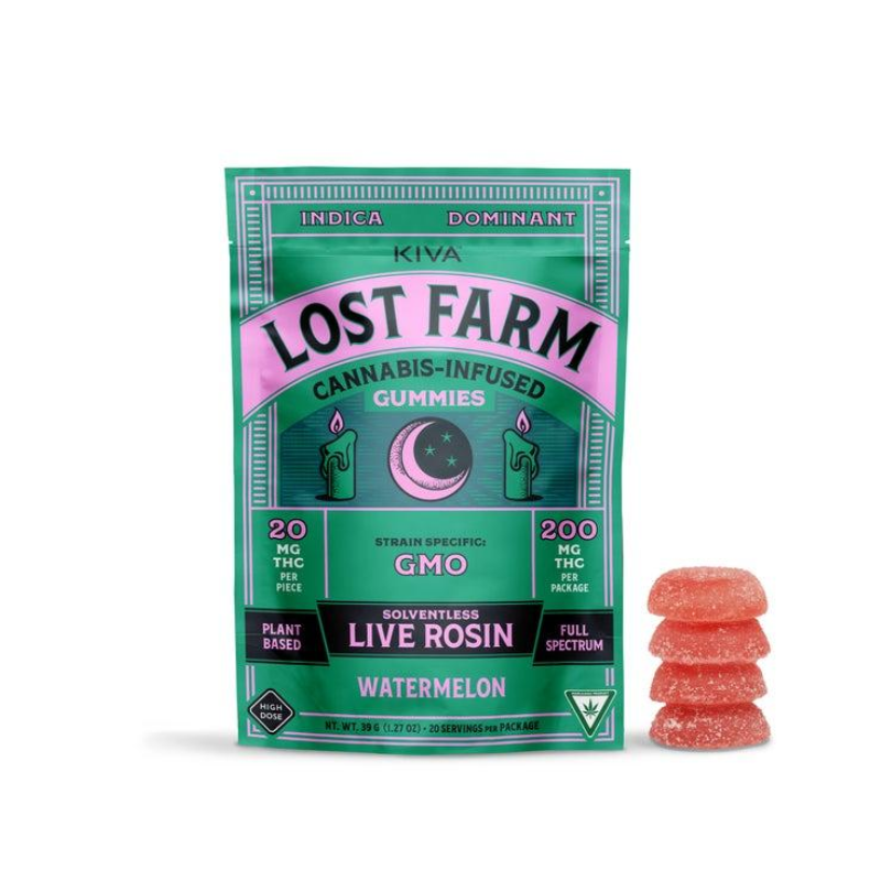 Photograph of product: Lost Farm Watermelon Live Rosin Gummies | 200mg