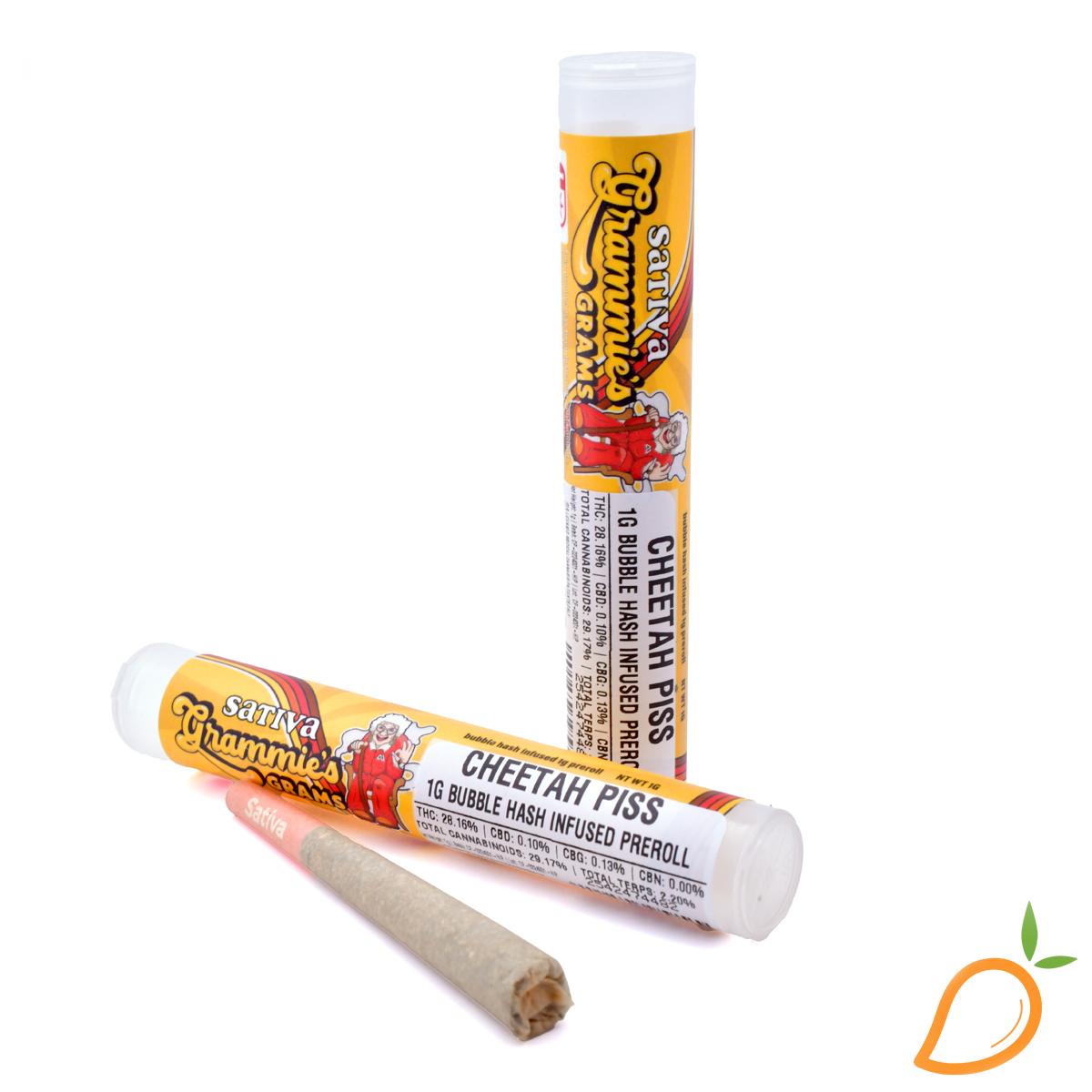 Photograph of product: 1g Cheeta Piss Bubble au chocolat Infused Preroll Grammies