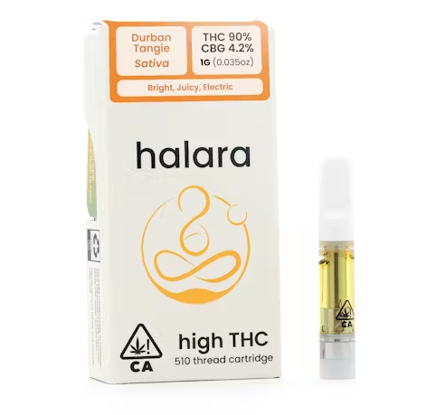 Photograph of Product: Durban Tangie (S) HIGH THC Full Spectrum CARTRIDGE 1g - Halara