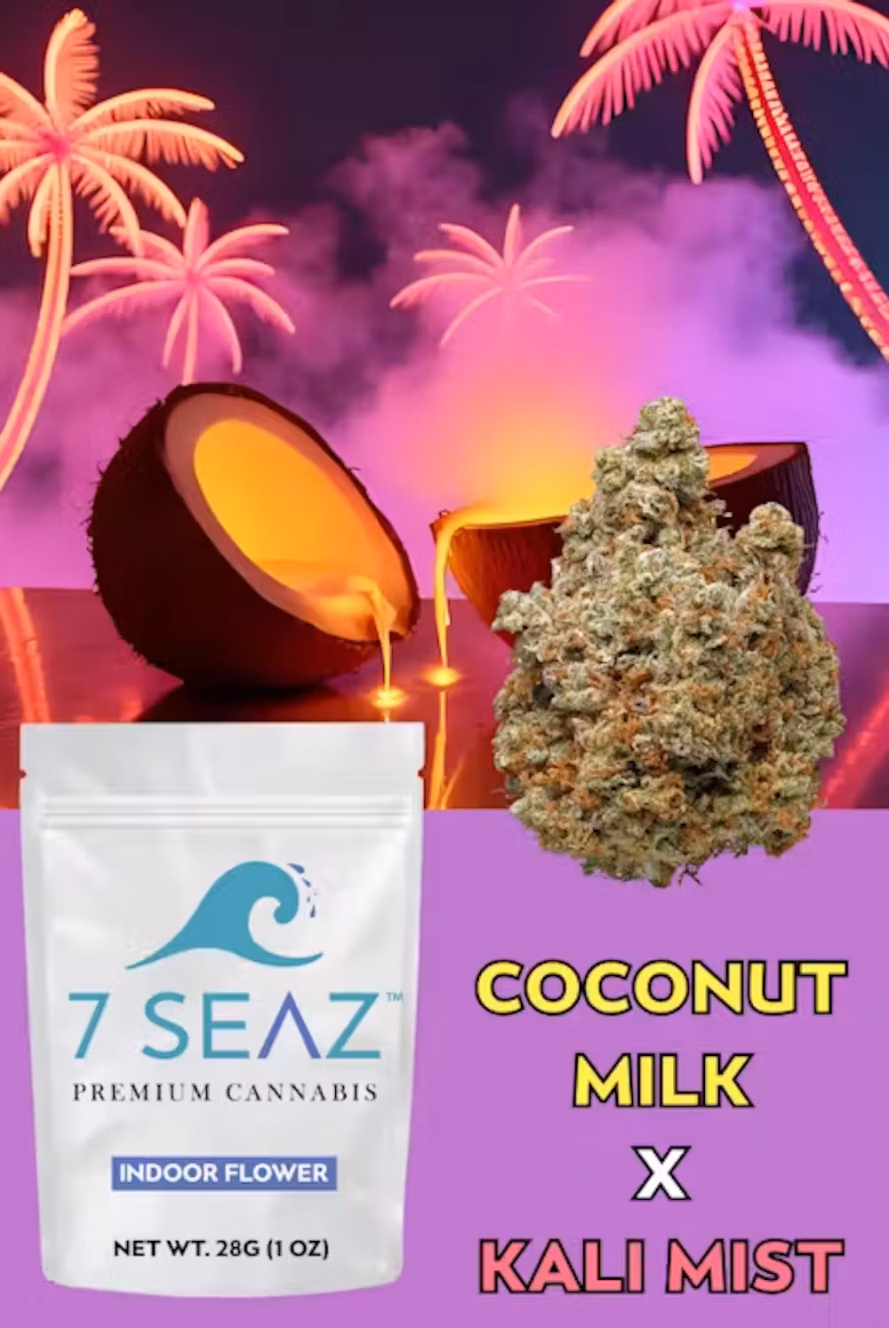 Photograph of product: 7 Seaz | Coconut Milk x Kali Mist flower, bag 28g