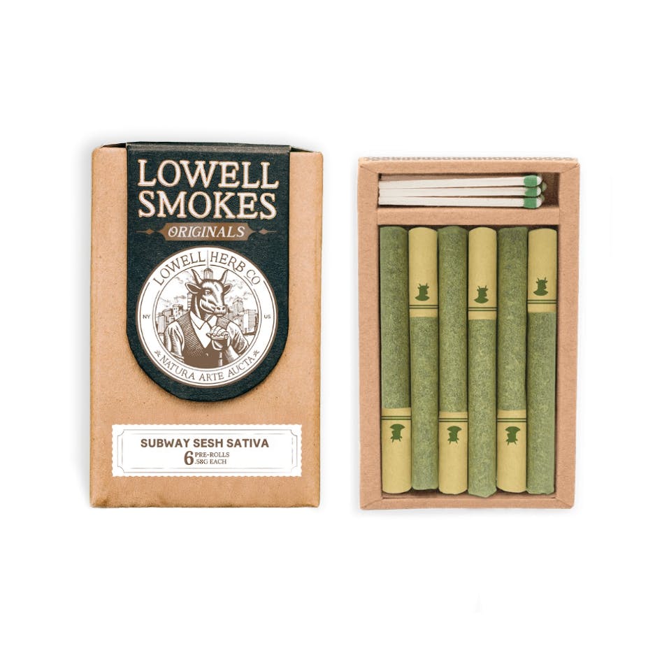 Photograph of product: Lowell | Subway Sesh | Pre-Roll Pk | 6 x .6g