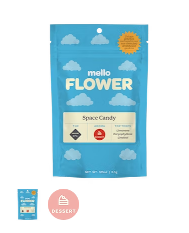Photograph of product: Flower | Mello Farms | Space Candy | 3.5g