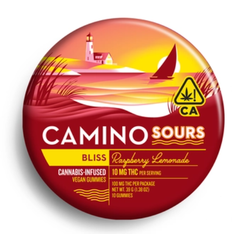 Photograph of product: Camino Sours | Bliss | Raspberry Lemonade | 10mg THC : 10mg CBD