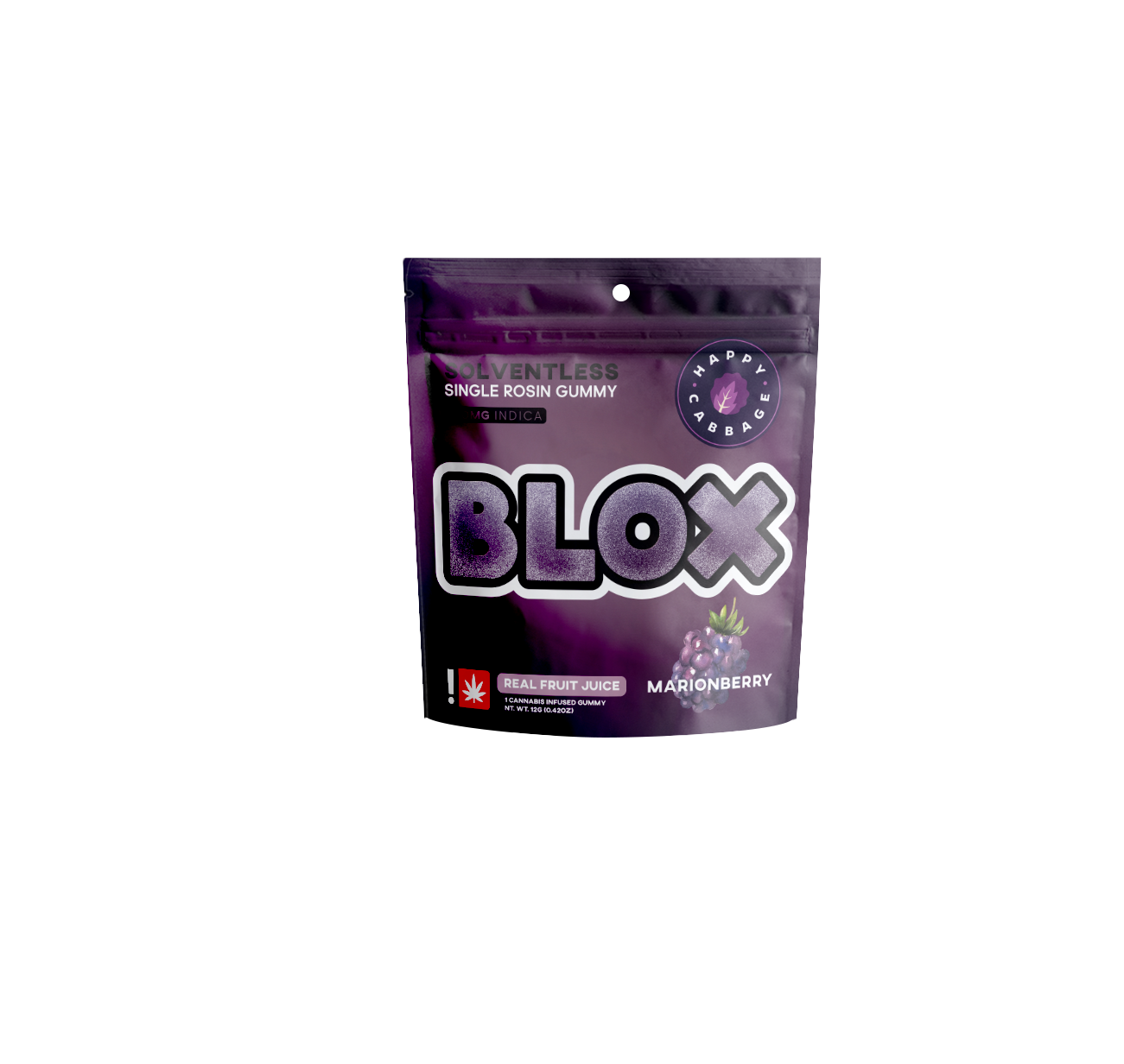 Photograph of Product: BLOX - Marionberry - (Indica) 100mg THC Single Rosin Gummy
