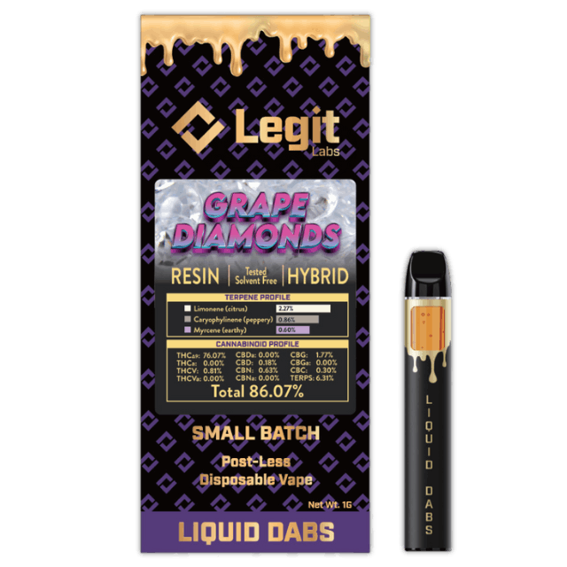 Photograph of product: Grape Diamonds - Postless Resin Disposable Vape