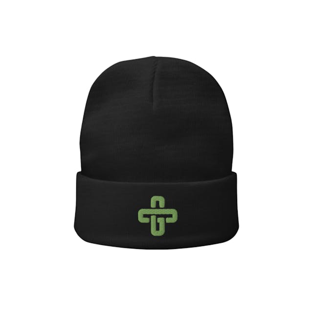 Photograph of product: Embroidered Beanie - Black - 
