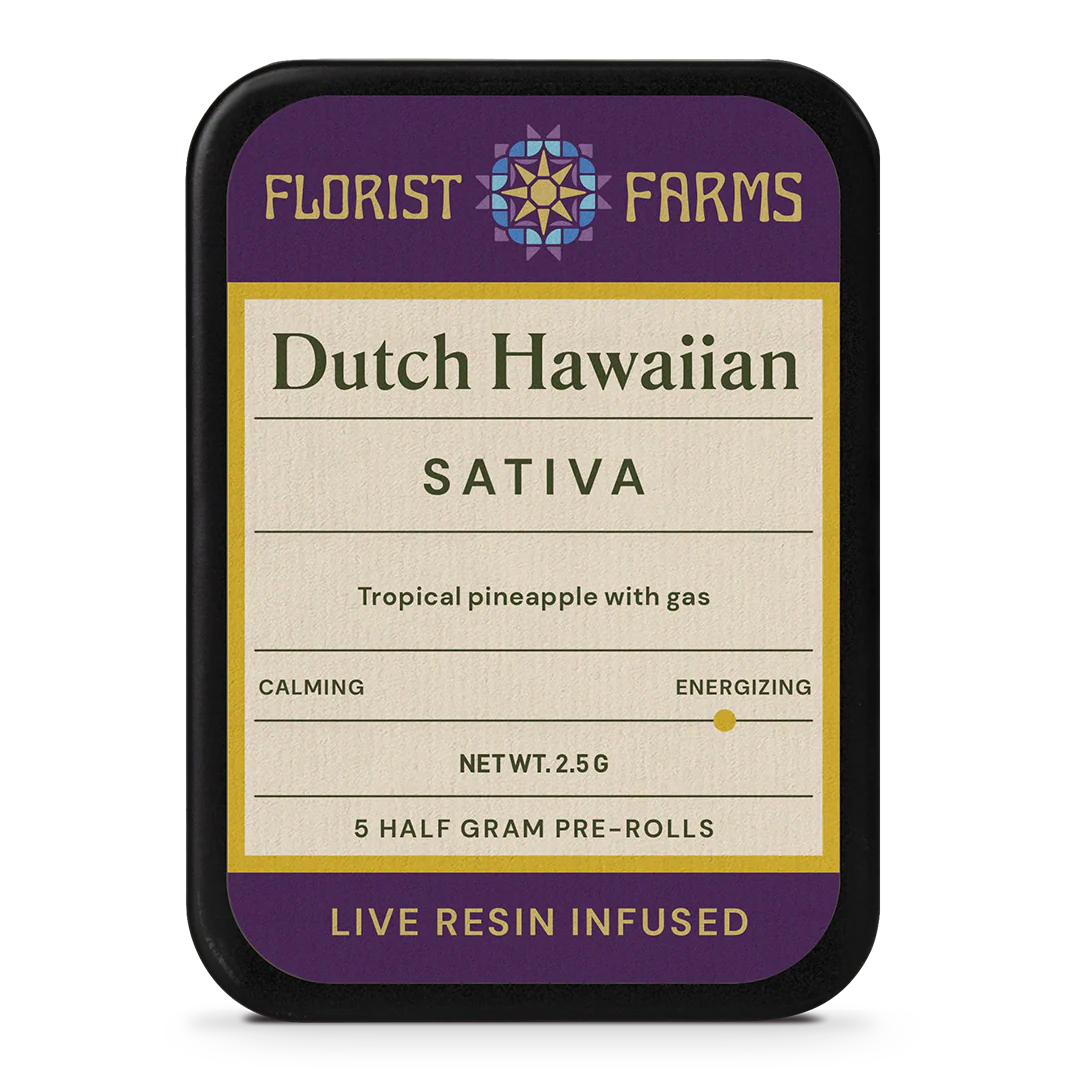 Photograph of product: 5-pack Live Resin Infused Pre-Rolls - Dutch Hawaiian