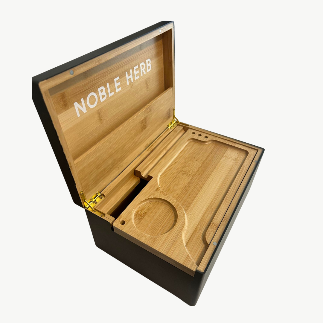 Photograph of product: Black Bamboo Stash Box