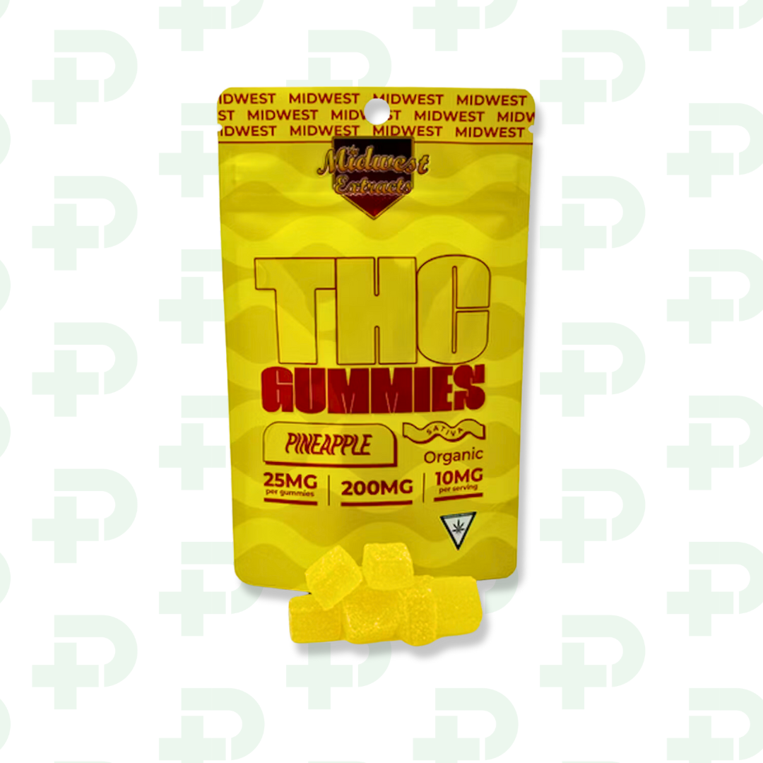 Photograph of product: Midwest Extracts 200mg Gummies - Oui'd - Pineapple