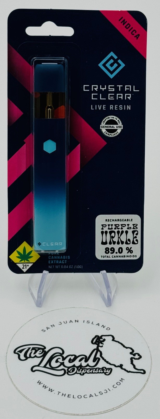 Photograph of product: Purple Urkle Live Resin Disposable Cartridge